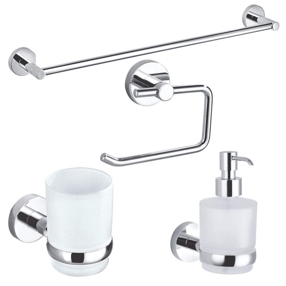 Aqualux Perth Bathroom 4 Piece Set | Bathroom Accessories | Screwfix.com