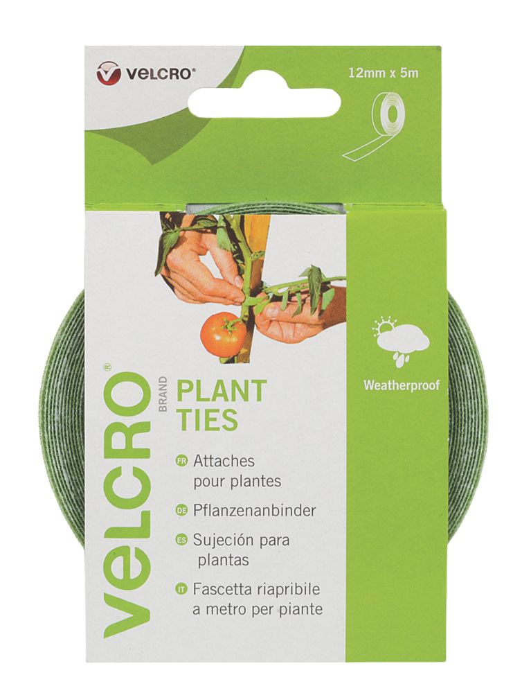 Velcro Brand One-Wrap Green Plant Ties 5m x 12mm - Screwfix