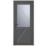 Crystal  1-Panel 1-Obscure Light Right-Handed Anthracite Grey uPVC Back Door 2090mm x 840mm