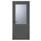 Crystal  1-Panel 1-Obscure Light Right-Handed Anthracite Grey uPVC Back Door 2090mm x 840mm