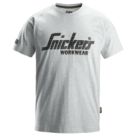 Snickers 2590 Logo Short Sleeve T-Shirt Grey Melange Medium 39" Chest