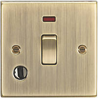 Knightsbridge CS834FAB 20A 1-Gang DP Control Switch & Flex Outlet Antique Brass with LED