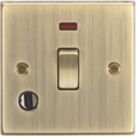 Knightsbridge  20A 1-Gang DP Control Switch & Flex Outlet Antique Brass with LED