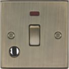 Knightsbridge  20A 1-Gang DP Control Switch & Flex Outlet Antique Brass with LED