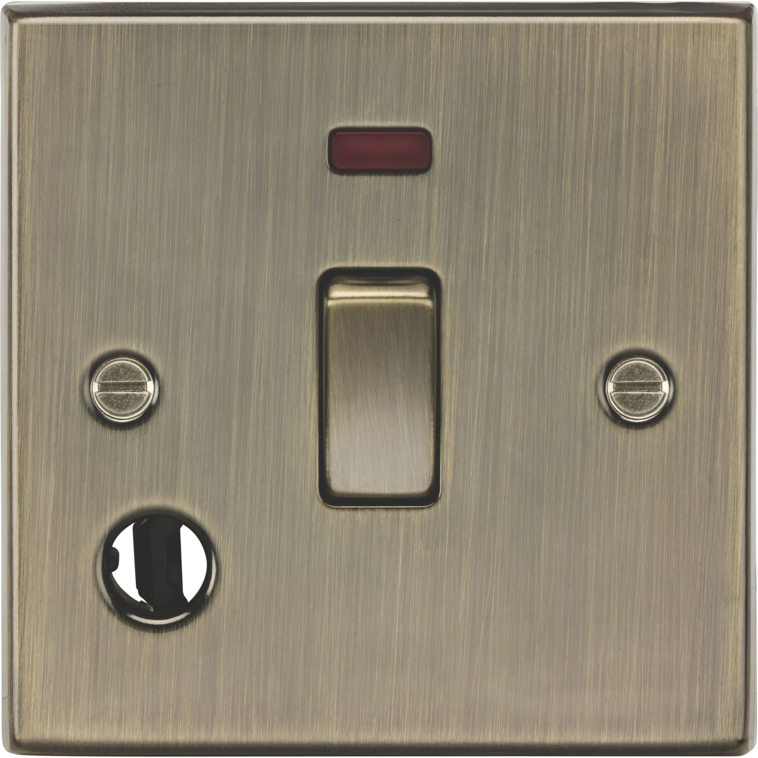 Knightsbridge 20A 1-Gang DP Control Switch & Flex Outlet Antique Brass with LED (551TY)