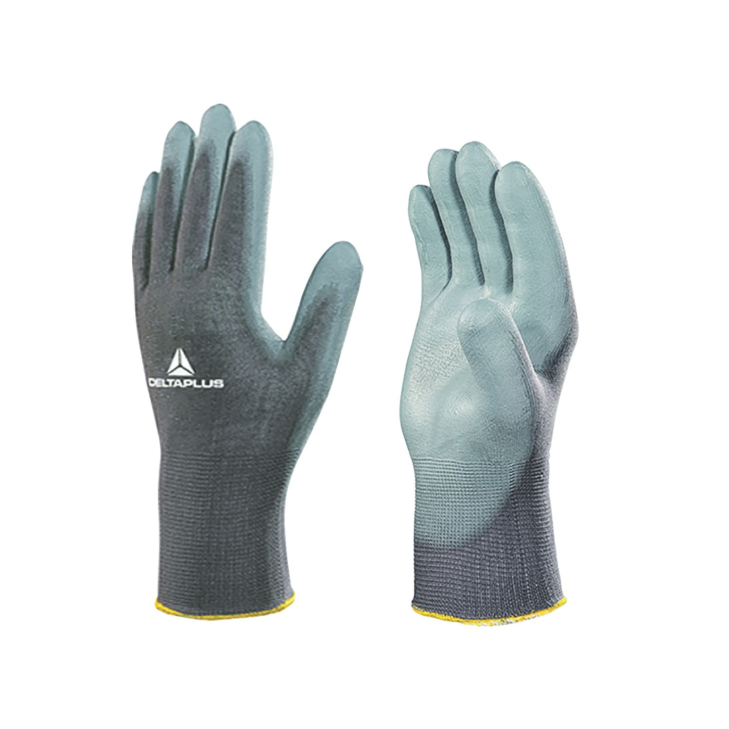 Delta Plus VE702PG PU-Coated General Handling Palm Gloves Grey Large 12 Pack (5523R)