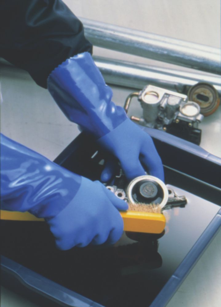 Showa 660 Chemical Hazard Gauntlets Blue X Large - Screwfix