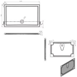 Milan Rectangular Bathroom Shower Tray & Waste White Gloss 1200mm x 760mm x 40mm