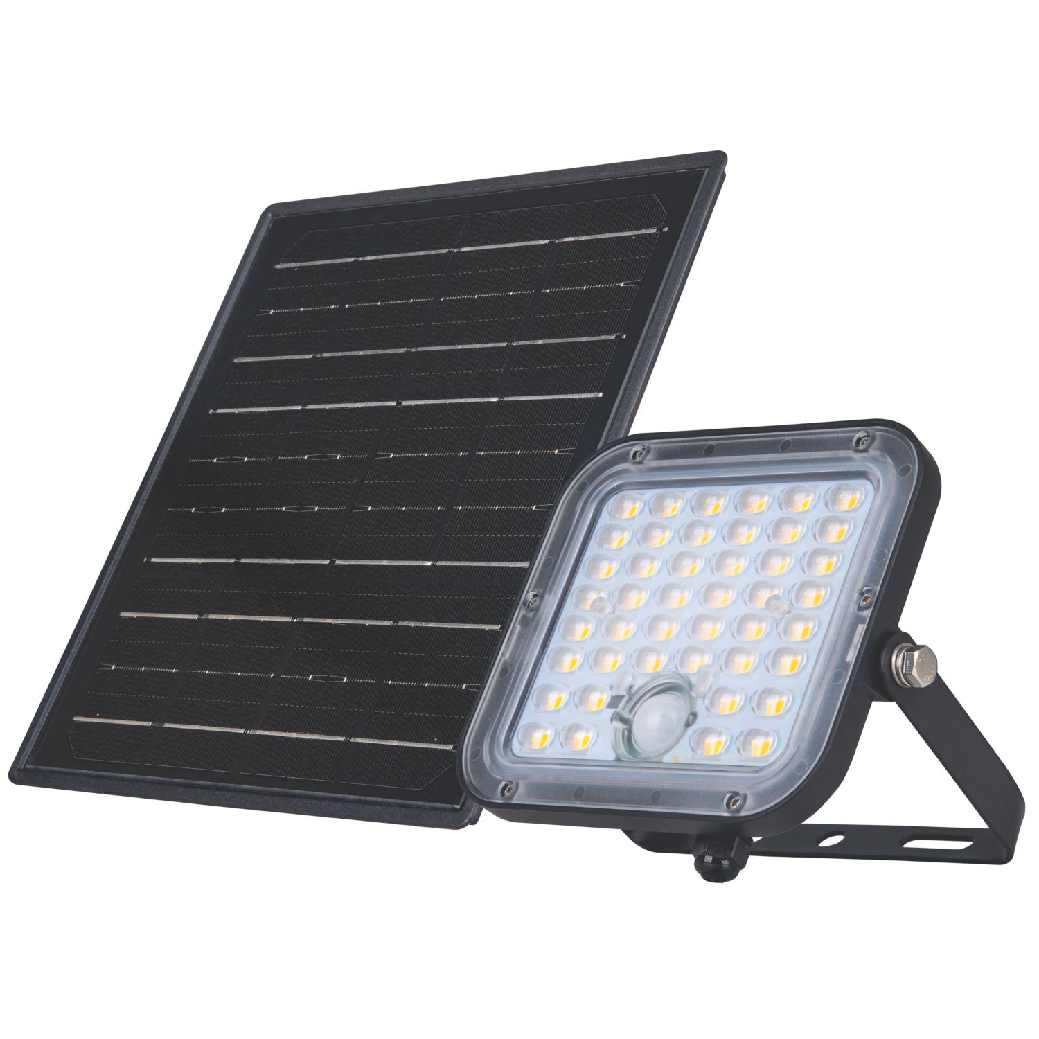 Luceco Mensa Outdoor LED Solar-Powered Floodlight With PIR Sensor Black 1500lm (552CL)