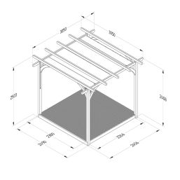 Forest Ultima 8' x 8' (Nominal) Flat Pergola & Decking Kit with Canopy