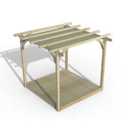 Forest Ultima 8' x 8' (Nominal) Flat Pergola & Decking Kit with Canopy