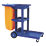 Blue 3-Shelf Cleaning Trolley with Bag & Lid