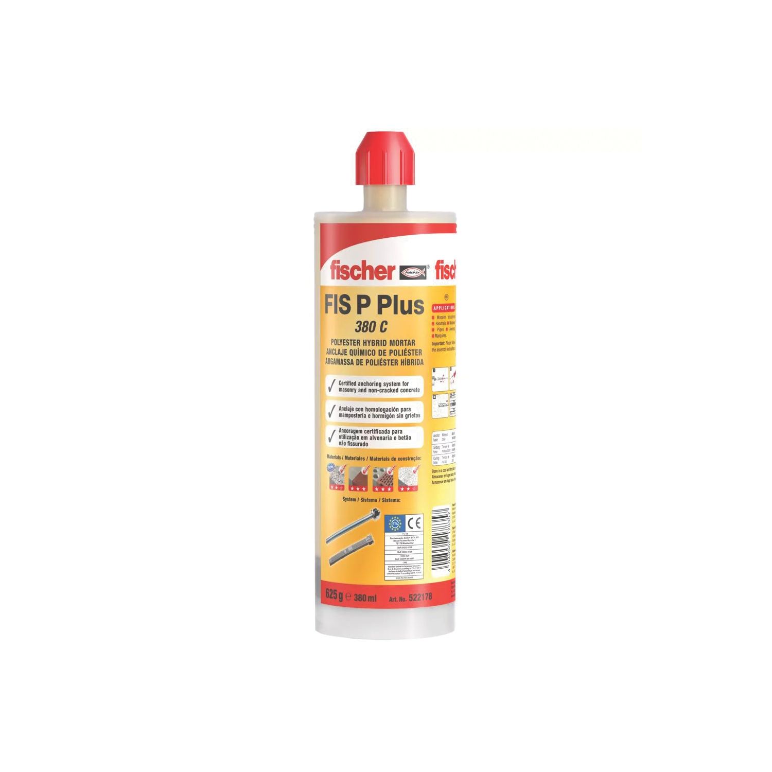 Fischer FIS P Plus Polyester Hybrid Mortar Injection Resin 380ml (552JJ)