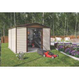 Yardmaster  9' 6" x 12' (Nominal) Apex Shiplap Metal Shed Stone Grey