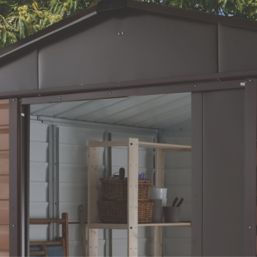 Yardmaster  9' 6" x 12' (Nominal) Apex Shiplap Metal Shed Stone Grey