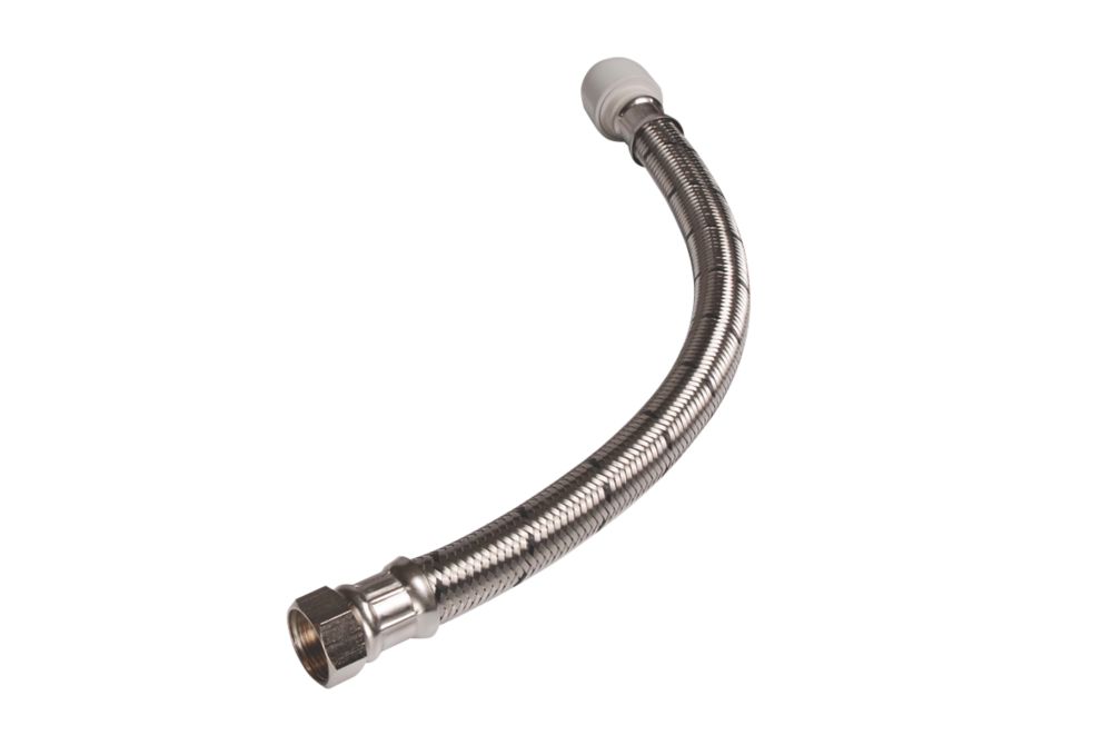 Hep2O Push-Fit Connection Flexible Tap Connectors 22mm x 3/4" x 500mm 2 Pack