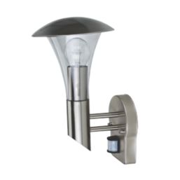 Outdoor Cone Wall Light With PIR Sensor Stainless Steel Effect