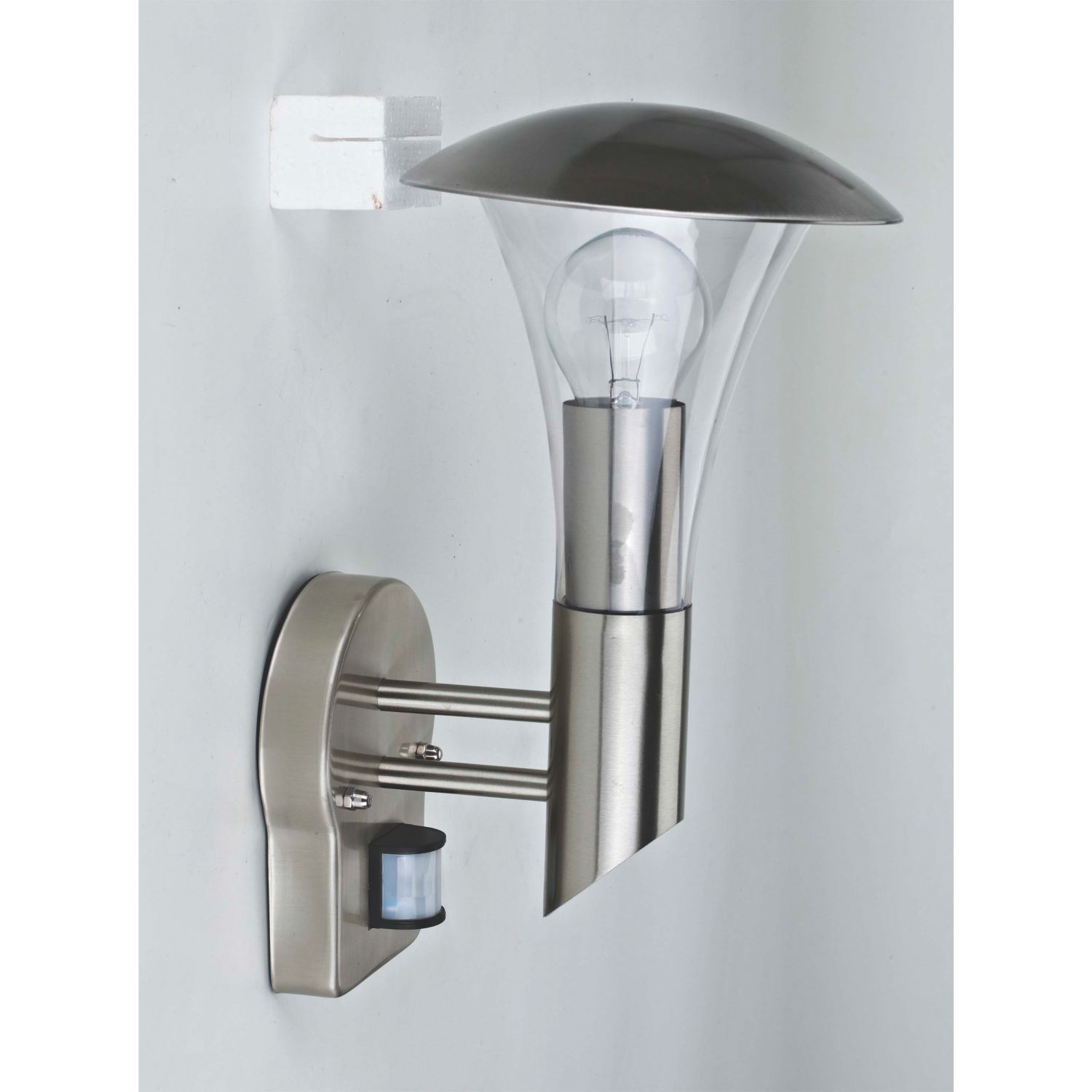 Essentials Outdoor Cone Wall Light With PIR Sensor Stainless Steel Effect (55344)