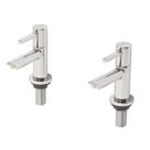 Refurb Swirl Essential Chrome 108mm Cloakroom Lever 2 Tap Holes Basin Pillar Tap