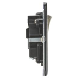 Knightsbridge  13A 1-Gang 2-Pole Switched Socket Matt Black