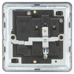 Knightsbridge  13A 1-Gang 2-Pole Switched Socket Matt Black