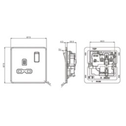 Knightsbridge  13A 1-Gang 2-Pole Switched Socket Matt Black