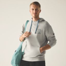 Regatta Cline  Hooded Sweatshirt Grey Marl / Mediterranea 3X Large 57.4" Chest