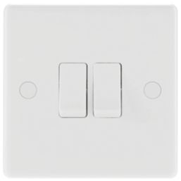 British General 800 Series 10AX 2-Gang 2-Way Light Switch  White