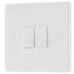 British General 800 Series 10AX 2-Gang 2-Way Light Switch  White