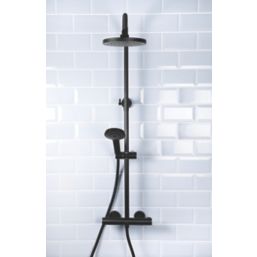 Bristan Buzz HP Rear-Fed Exposed Black Thermostatic Diverter Mixer Shower