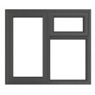 Crystal  Left-Hand & Top Opening Clear Triple-Glazed Casement Anthracite on White uPVC Window 905mm x 965mm