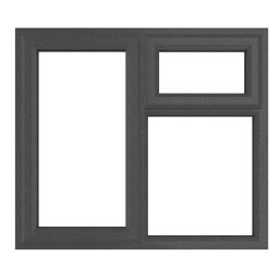 Crystal  Left-Hand & Top Opening Clear Triple-Glazed Casement Anthracite on White uPVC Window 905mm x 965mm