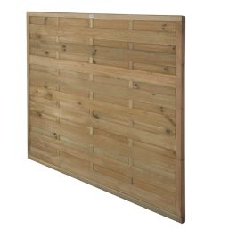 Forest Europa Single-Slatted  Fence Panels Natural Timber 6' x 5' Pack of 3