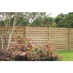 Forest Europa Single-Slatted  Fence Panels Natural Timber 6' x 5' Pack of 3