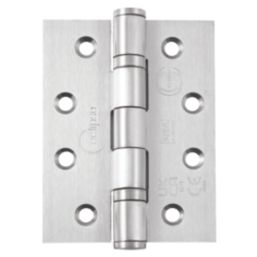 Eclipse  Satin Stainless Steel Grade 14 Fire Rated Ball Bearing Hinges 102mm x 76mm 2 Pack