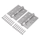 Eclipse  Satin Stainless Steel Grade 14 Fire Rated Ball Bearing Hinges 102mm x 76mm 2 Pack