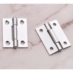 Smith & Locke Polished Chrome  Fixed Pin Butt Hinges 50mm x 40mm 2 Pack