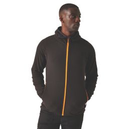 Regatta Navigate Hooded Zip Fleece Fleece Black/Orange Pop X Large 43.5" Chest