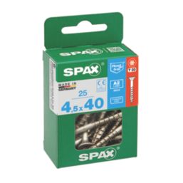 Spax  TX Countersunk Self Drilling Wood Screws 4.5mm x 40mm 25 Pack