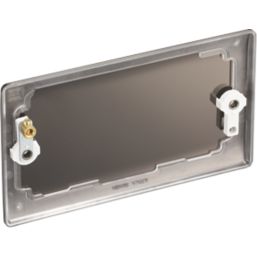 British General Nexus Metal 2-Gang Blanking Plate Black Nickel