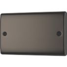 British General Nexus Metal 2-Gang Blanking Plate Black Nickel