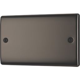 British General Nexus Metal 2-Gang Blanking Plate Black Nickel
