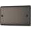 British General Nexus Metal 2-Gang Blanking Plate Black Nickel