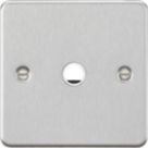 Knightsbridge Flat Plate 20A Unswitched Flex Outlet  Brushed Chrome