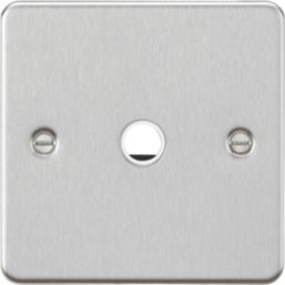 Knightsbridge Flat Plate 20A Unswitched Flex Outlet  Brushed Chrome