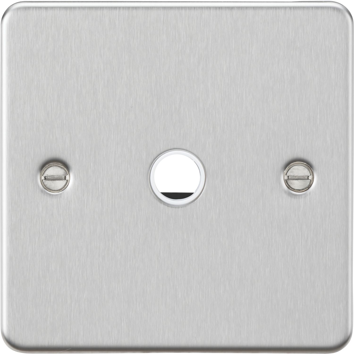 Knightsbridge Flat Plate 20A Unswitched Flex Outlet Brushed Chrome (553YA)
