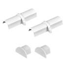 D-Line Plastic White Micro Trunking Coupler & End Cap Pack 4 Pcs