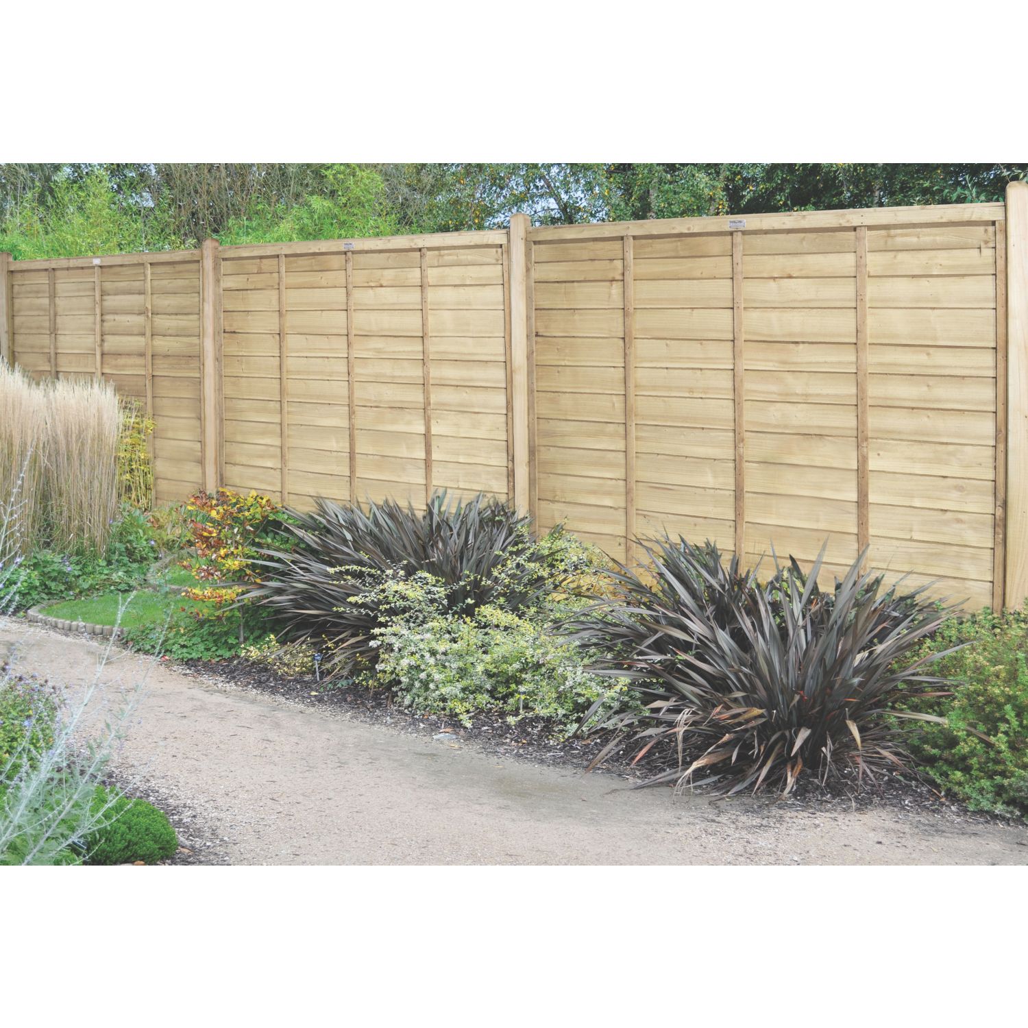 Forest Super Lap Fence Panels Natural Timber 6' x 6' Pack of 10 (5547K)