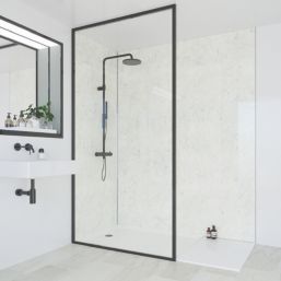 Multipanel Hydrolock Bathroom Waterproof Wall Panel  Gloss Grey marble 2400mm x 1182mm x 11mm