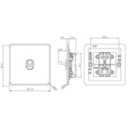 Knightsbridge Screwless 10AX 1-Gang 2-Way Toggle Light Switch  Antique Brass